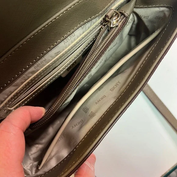 DKNY Brown Crossbody Bag with Chain Strap - Picture 9 of 10